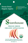 Storehouse freeze-dried organic apple slices packaging with green and white design.
