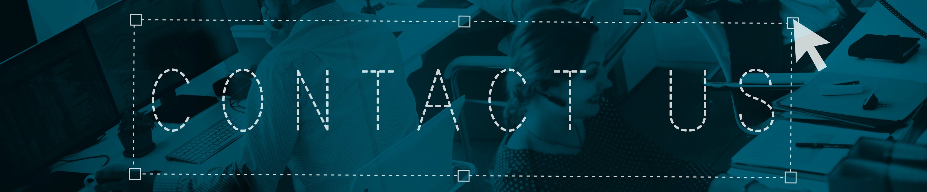 Contact us text on a blue background with a blurred office settingslider_item_UMjwqy